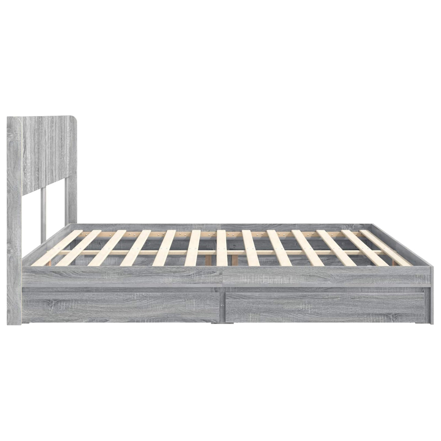 Bed Frame with Storage and Headboard 2 pcs Engineered Wood