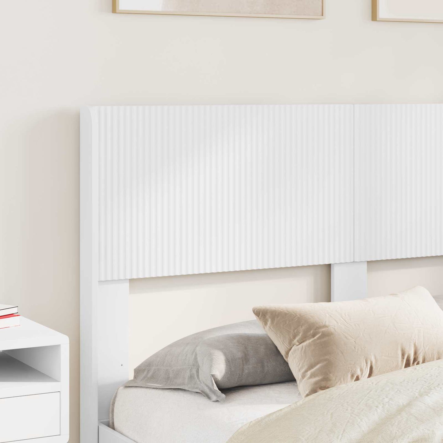 Bed Frame with Storage and Headboard White 140 x 200 cm