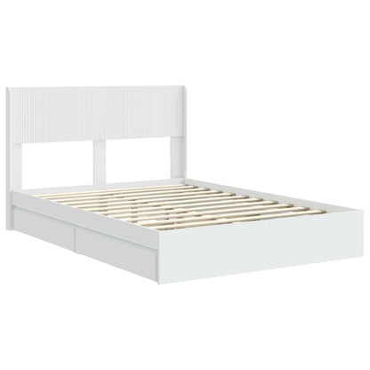 Bed Frame with Storage and Headboard White 140 x 190 cm