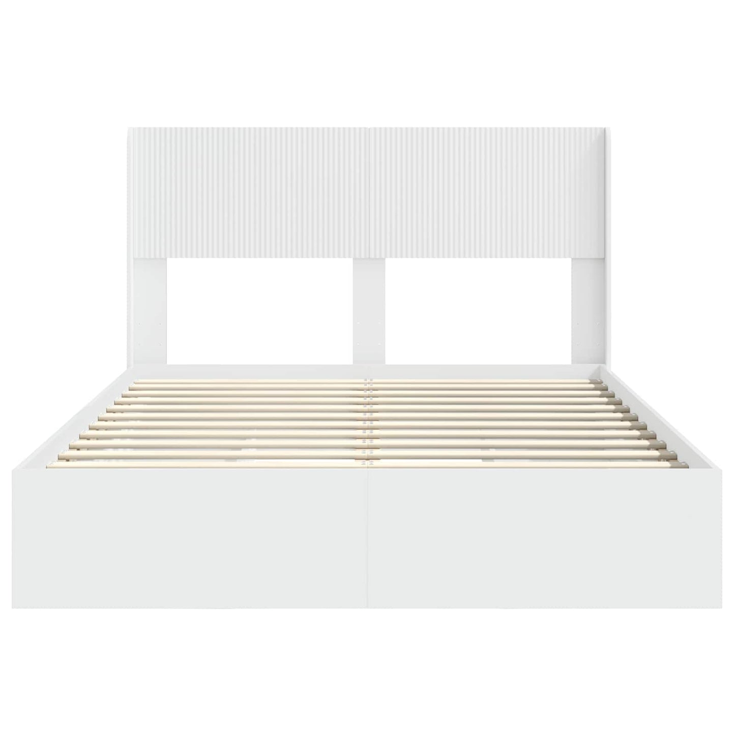 Bed Frame with Storage and Headboard White 140 x 190 cm