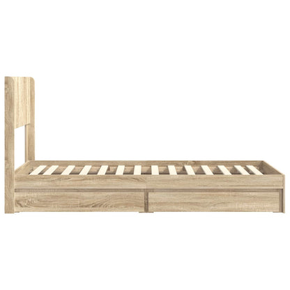 Bed Frame with Storage and Headboard Sonoma Oak 100 x 200 cm