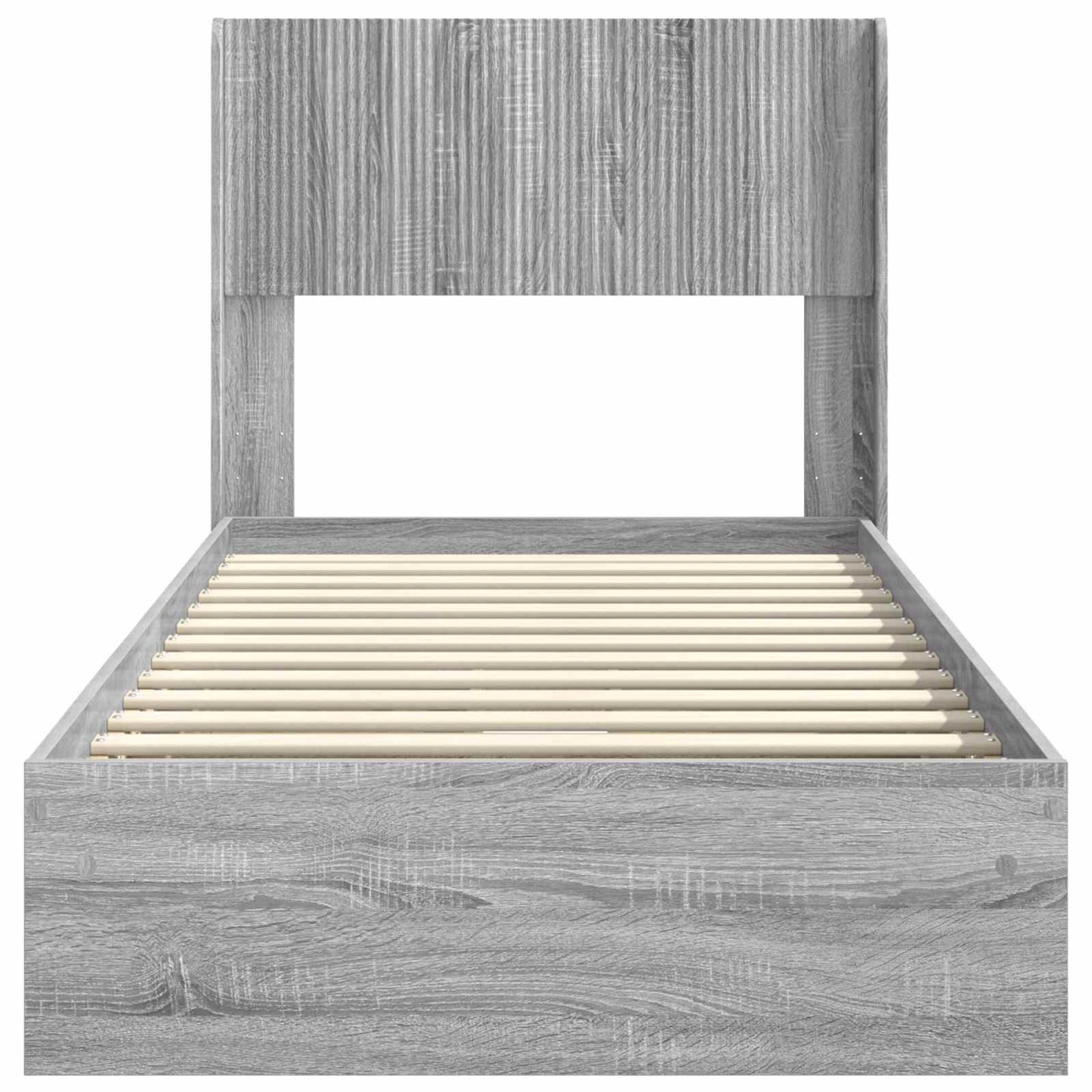 Bed Frame with Storage and Headboard Grey Sonoma 100 x 200 cm