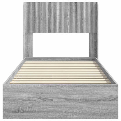 Bed Frame with Storage and Headboard Grey Sonoma 100 x 200 cm