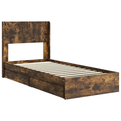 Bed Frame with Storage and Headboard 2 pcs Engineered Wood