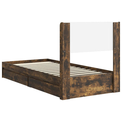 Bed Frame with Storage and Headboard 2 pcs Engineered Wood