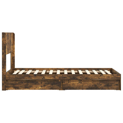 Bed Frame with Storage and Headboard 2 pcs Engineered Wood