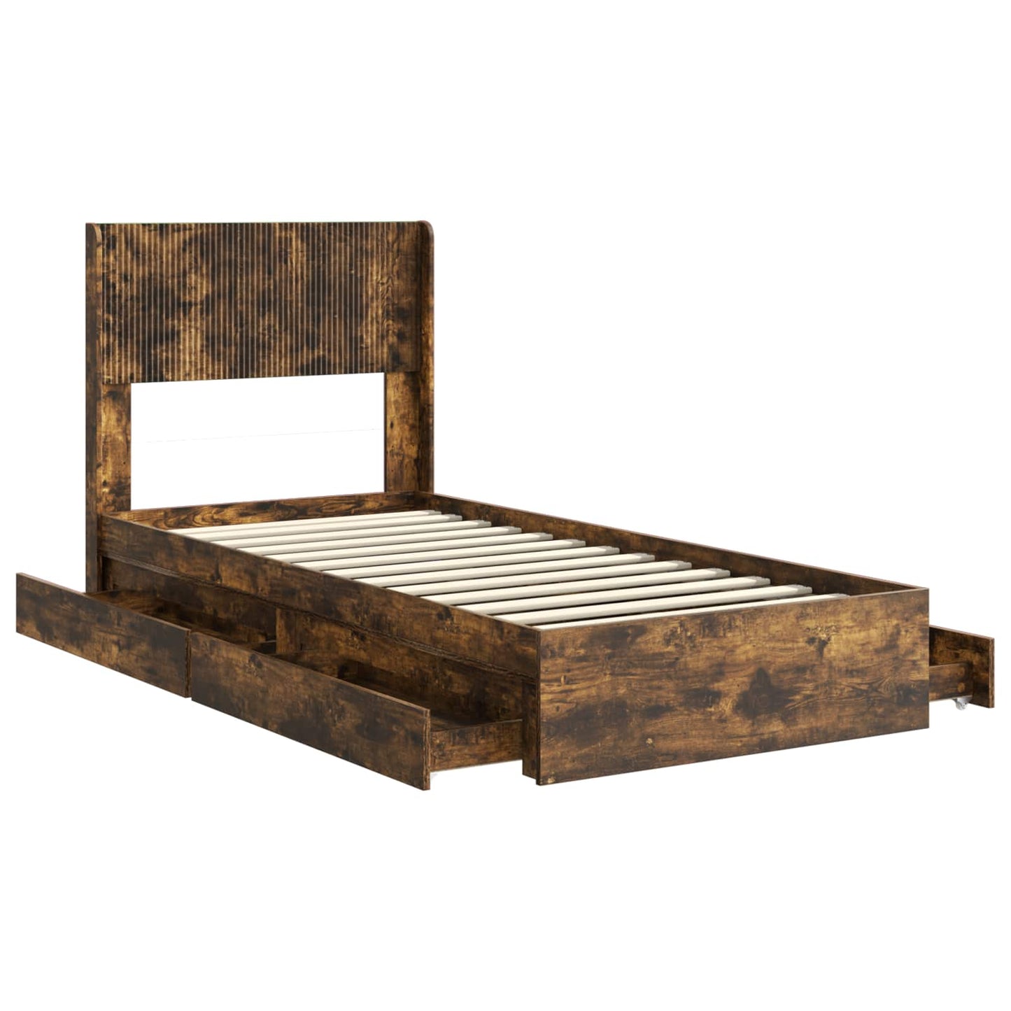 Bed Frame with Storage and Headboard 2 pcs Engineered Wood