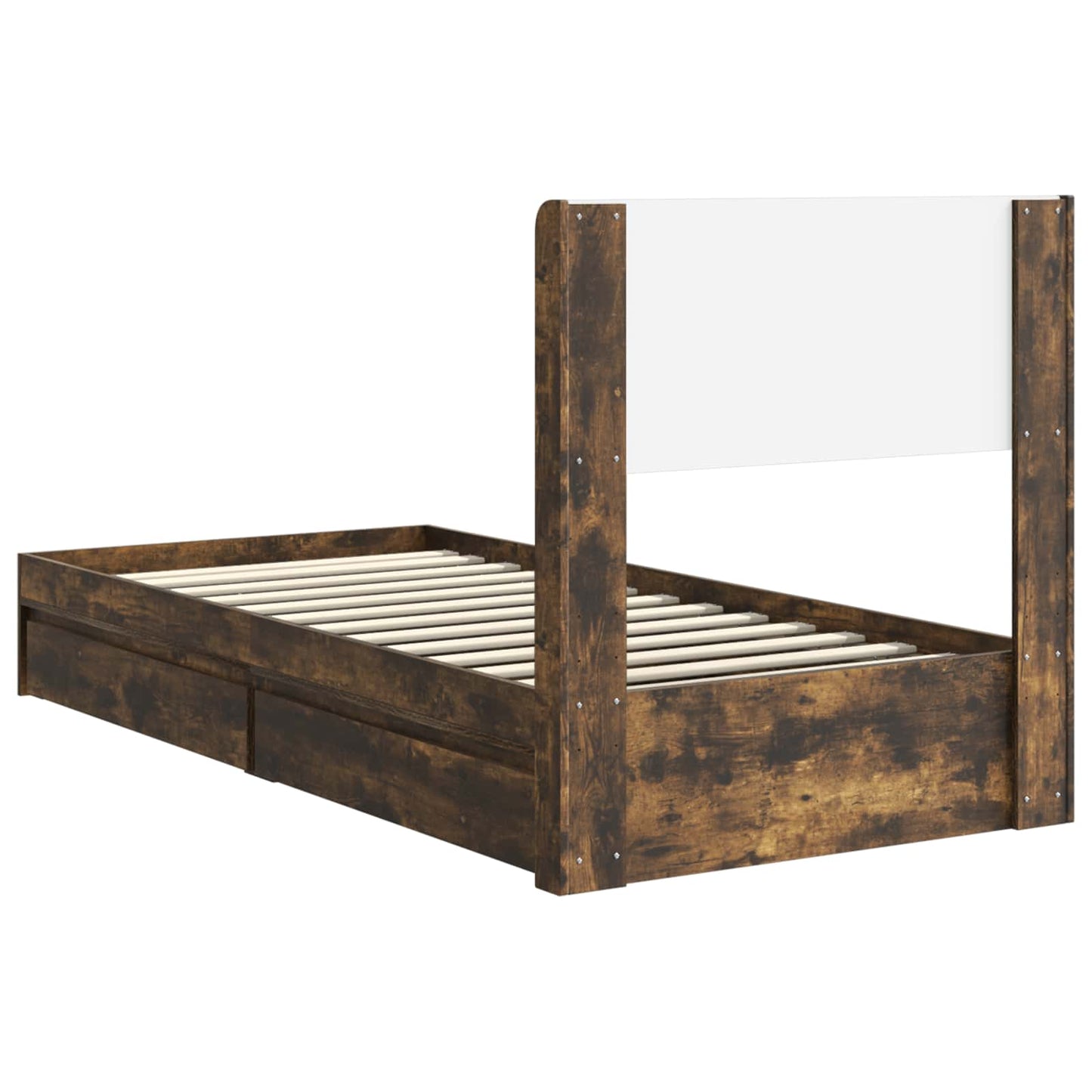 Bed Frame with Storage and Headboard 2 pcs Engineered Wood