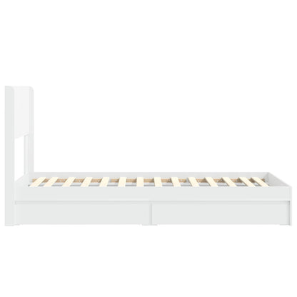 Bed Frame with Storage and Headboard White 75 x 190 cm