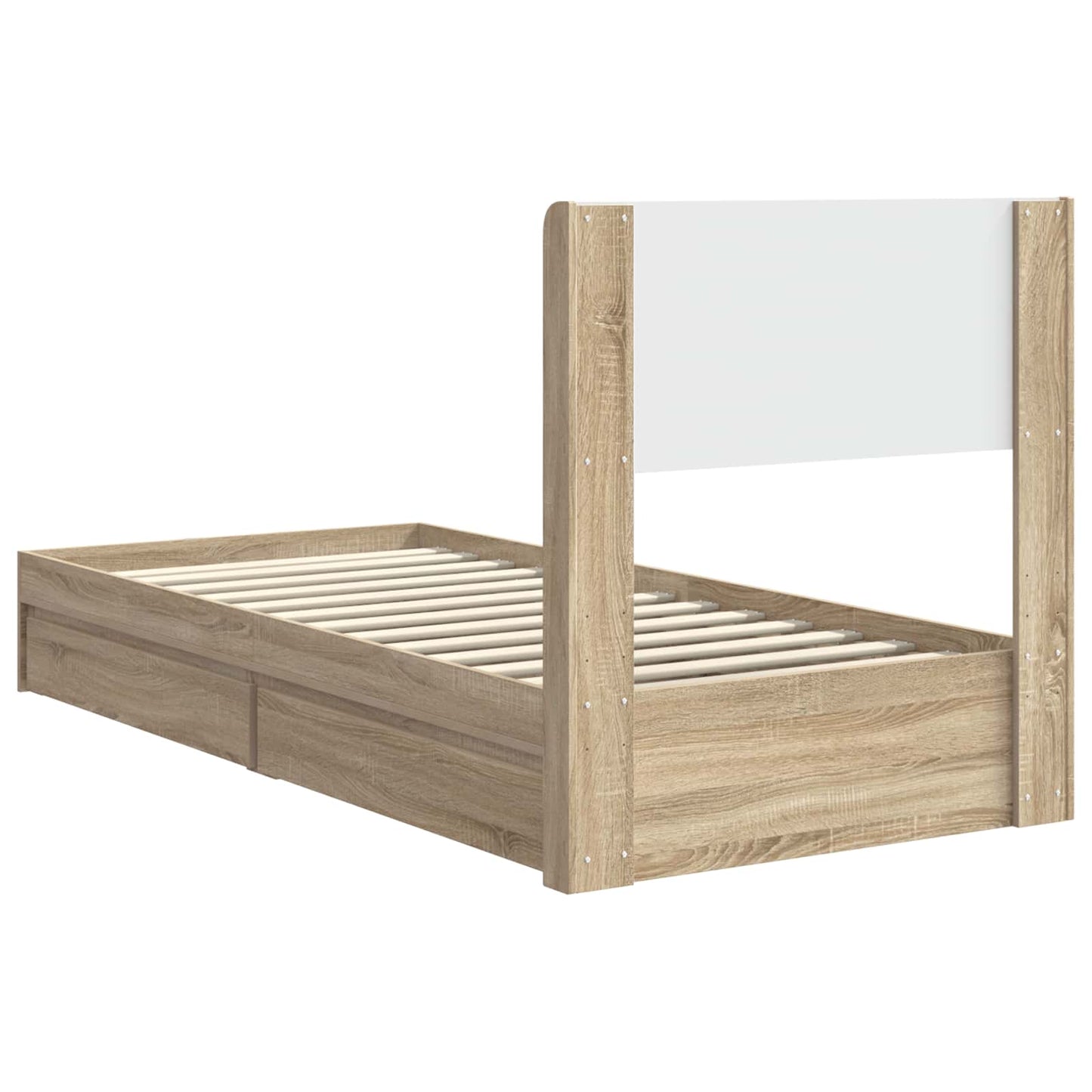 Bed Frame with Storage and Headboard Sonoma Oak 75 x 190 cm