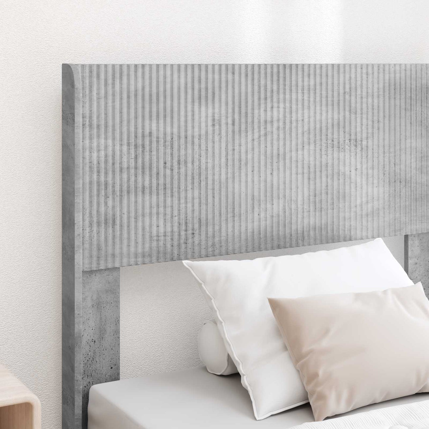 Bed Frame with Storage and Headboard Concrete Grey 75 x 190 cm