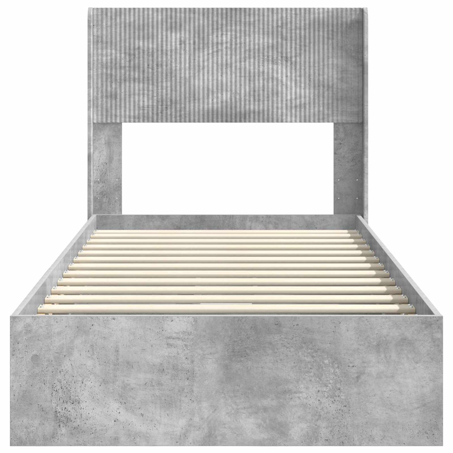 Bed Frame with Storage and Headboard Concrete Grey 75 x 190 cm