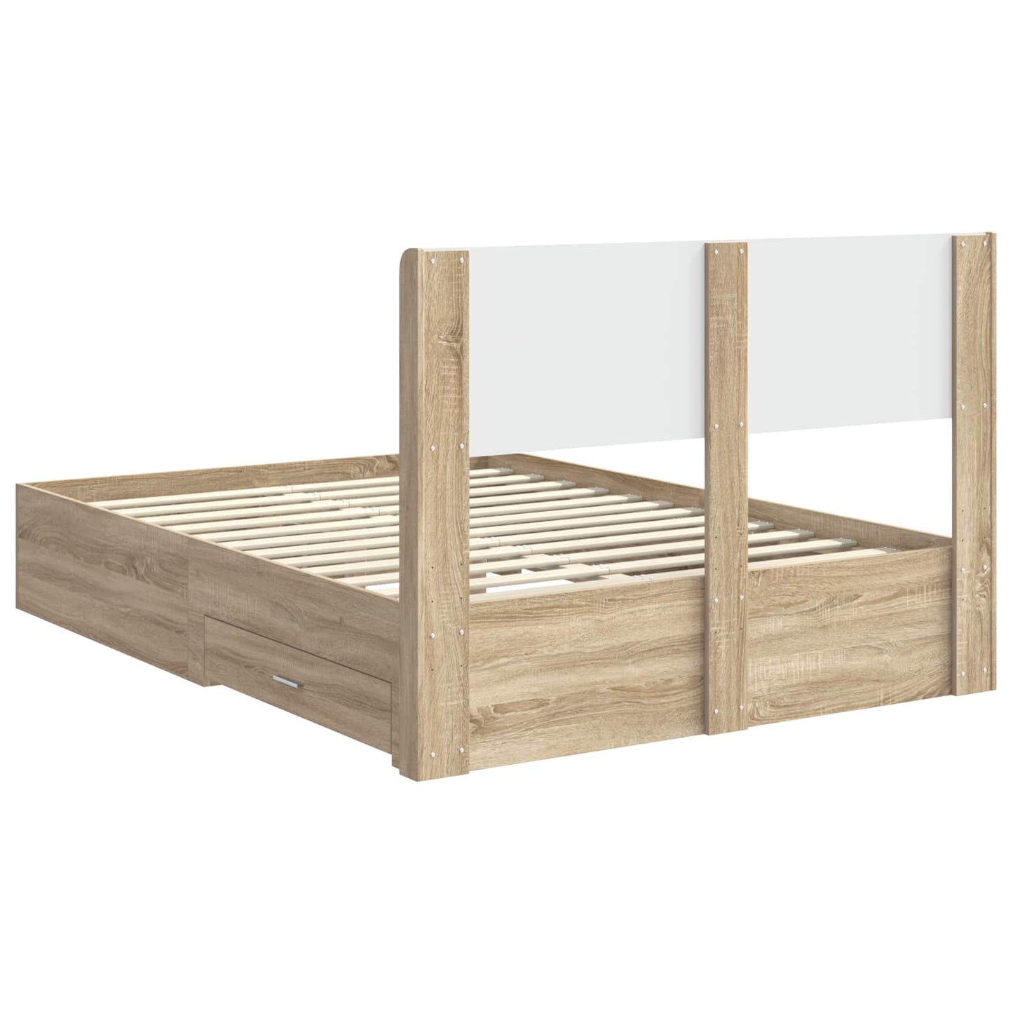 Bed Frame with Storage and Headboard Sonoma Oak 150 x 200 cm