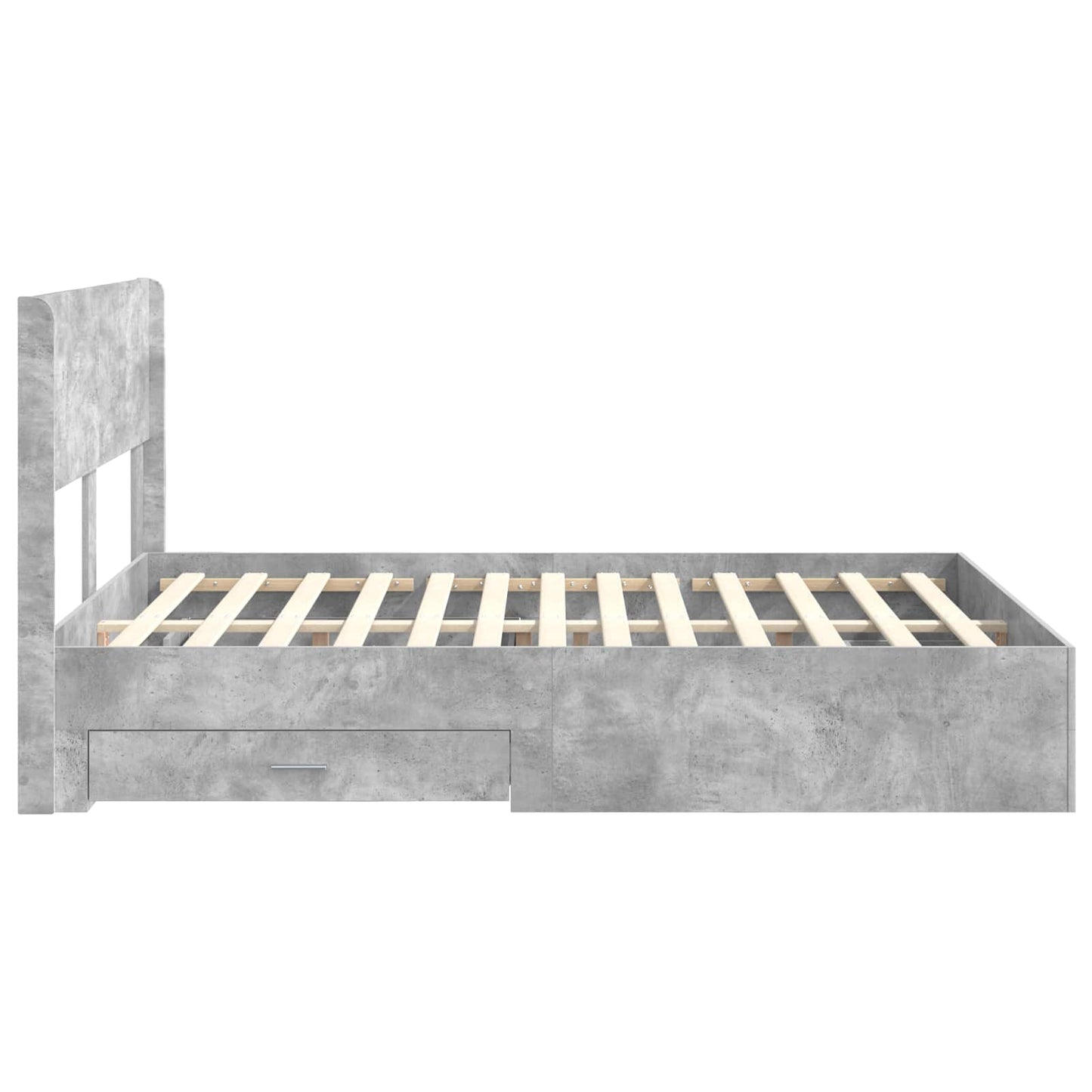 Bed Frame with Storage and Headboard Concrete Grey 120 x 190 cm