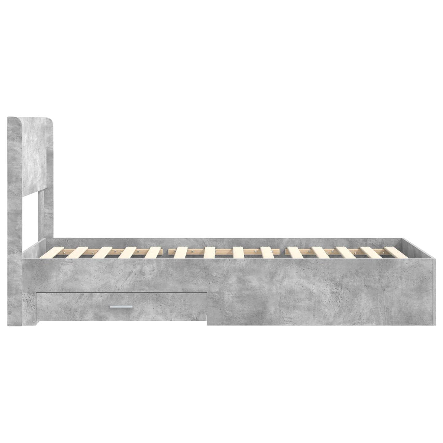 Bed Frame with Storage and Headboard Concrete Grey 90 x 200 cm
