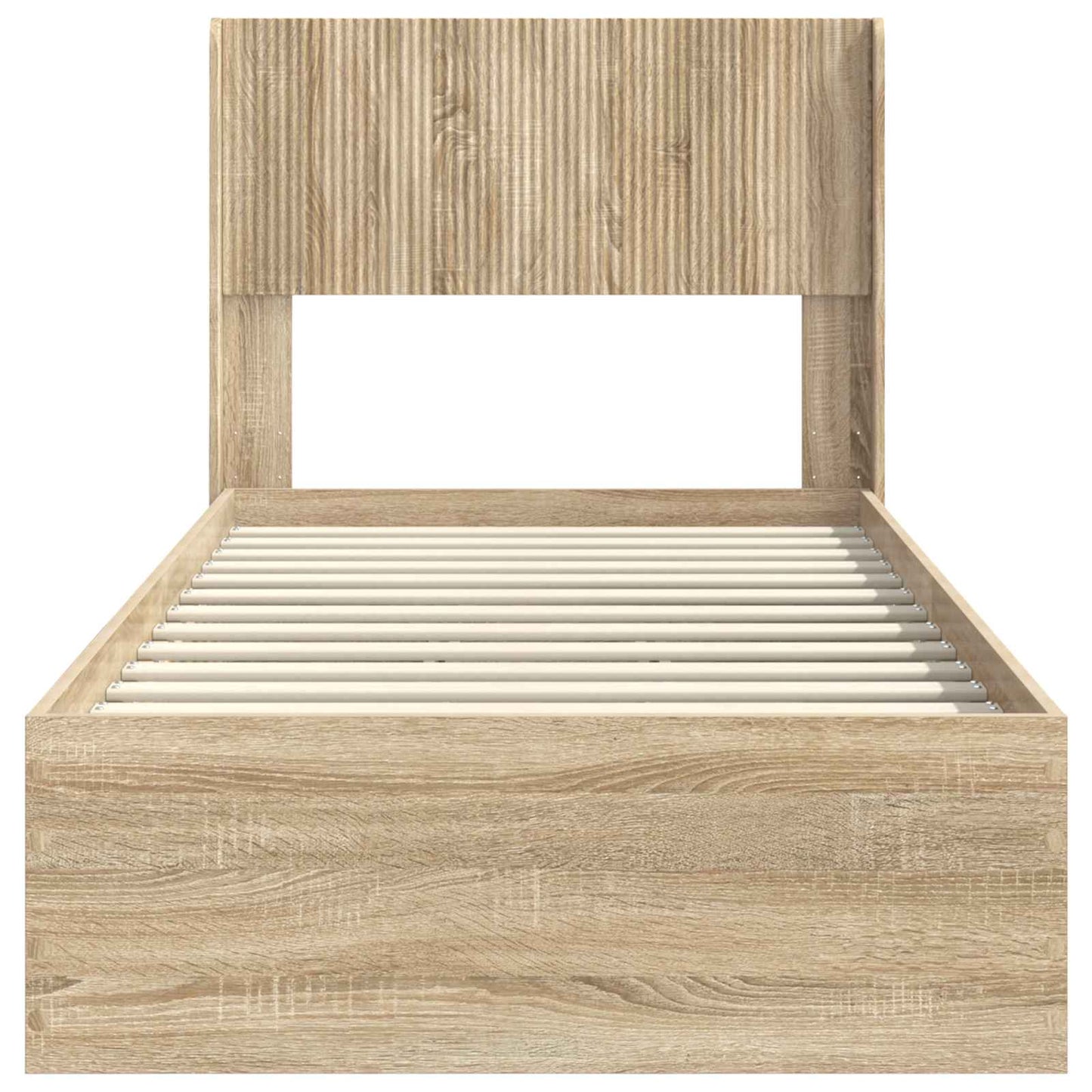 Bed Frame with Storage and Headboard Sonoma Oak 90 x 190 cm