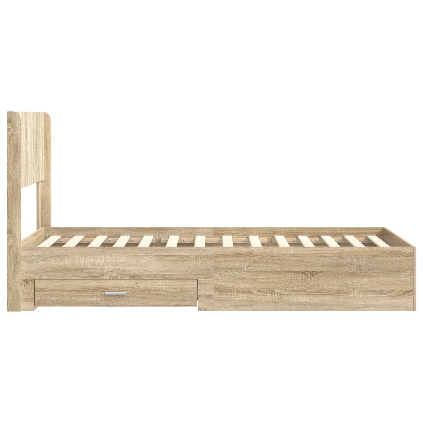Bed Frame with Storage and Headboard Sonoma Oak 90 x 190 cm