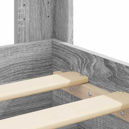 Bed Frame with Storage and Headboard Grey Sonoma 90 x 190 cm