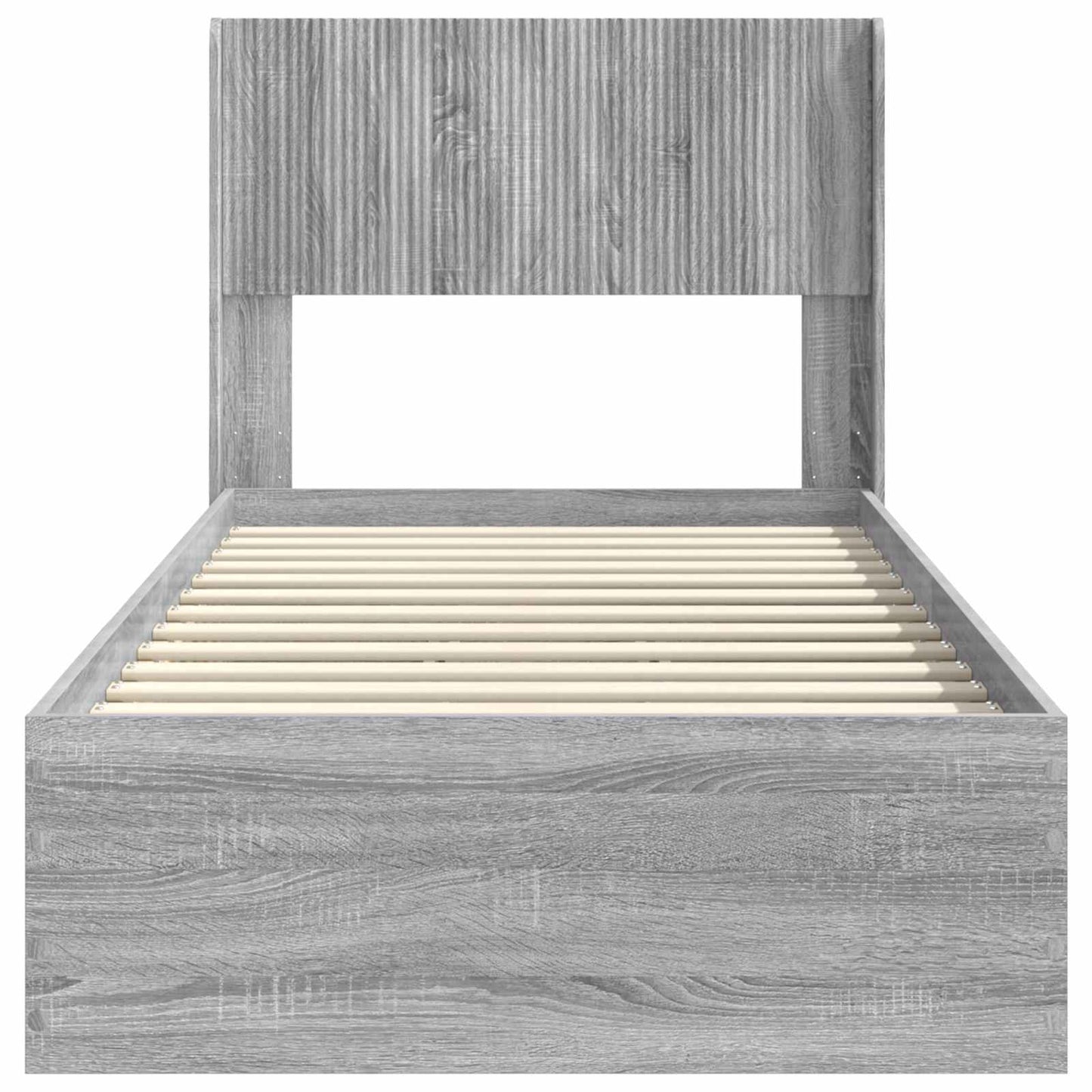 Bed Frame with Storage and Headboard Grey Sonoma 90 x 190 cm
