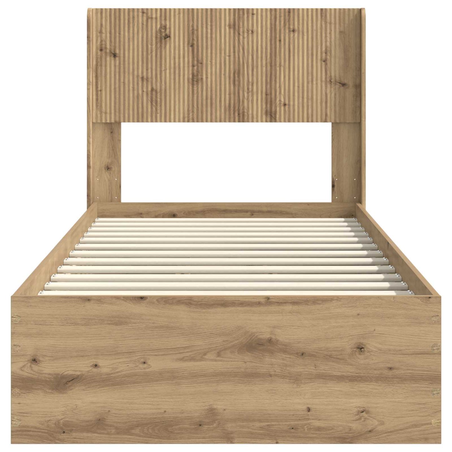 Bed Frame with Storage and Headboard Artisan Oak 90 x 190 cm