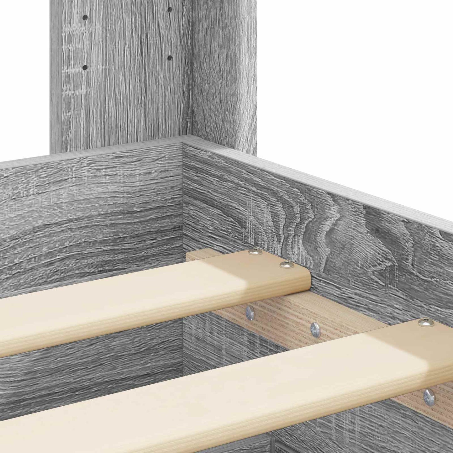 Bed Frame with Storage and Headboard Grey Sonoma 75 x 190 cm