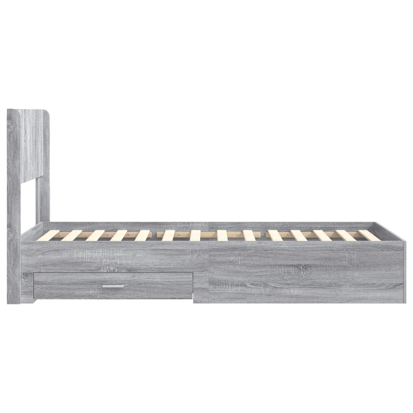 Bed Frame with Storage and Headboard Grey Sonoma 75 x 190 cm