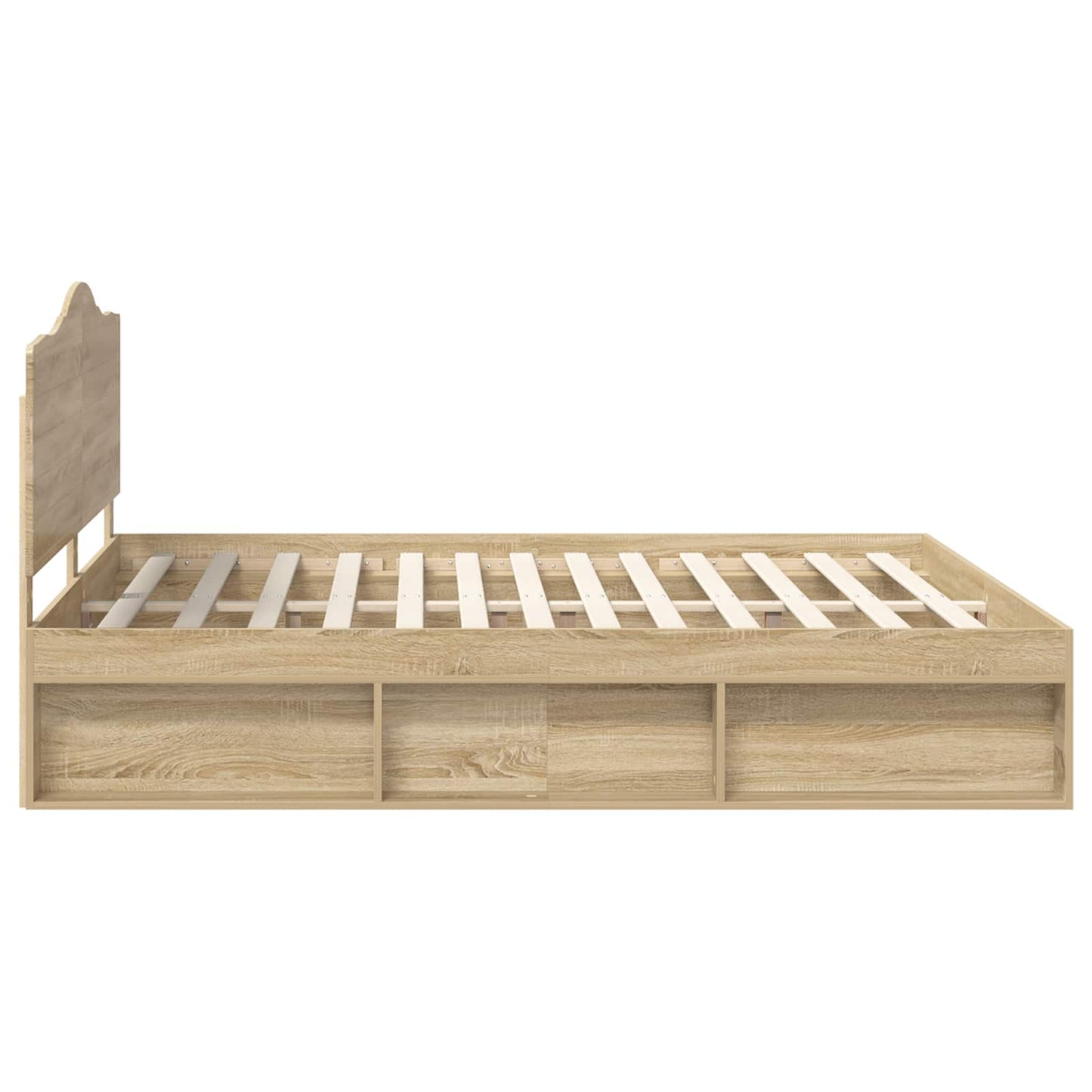 Bed Frame with Headboard Sonoma 200 x 200 cm Solid Pine Wood