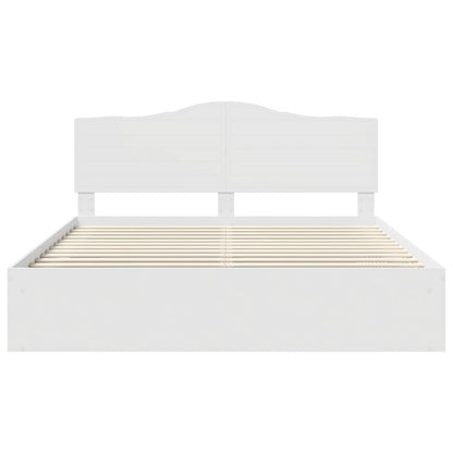 Bed Frame with Headboard White 180 x 200 cm Solid Pine Wood