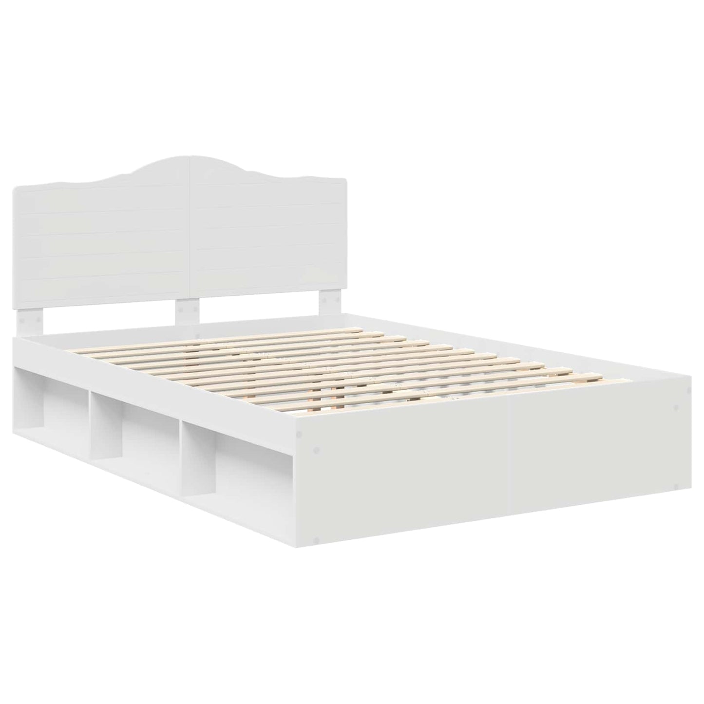 Bed Frame with Headboard White 160 x 200 cm Solid Pine Wood