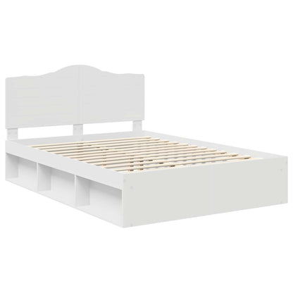 Bed Frame with Headboard White 160 x 200 cm Solid Pine Wood