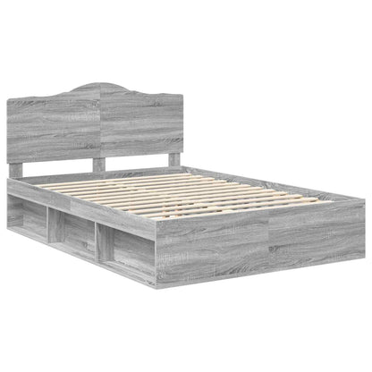 Bed Frame Grey Sonoma 160 x 200 cm Solid Pine Wood