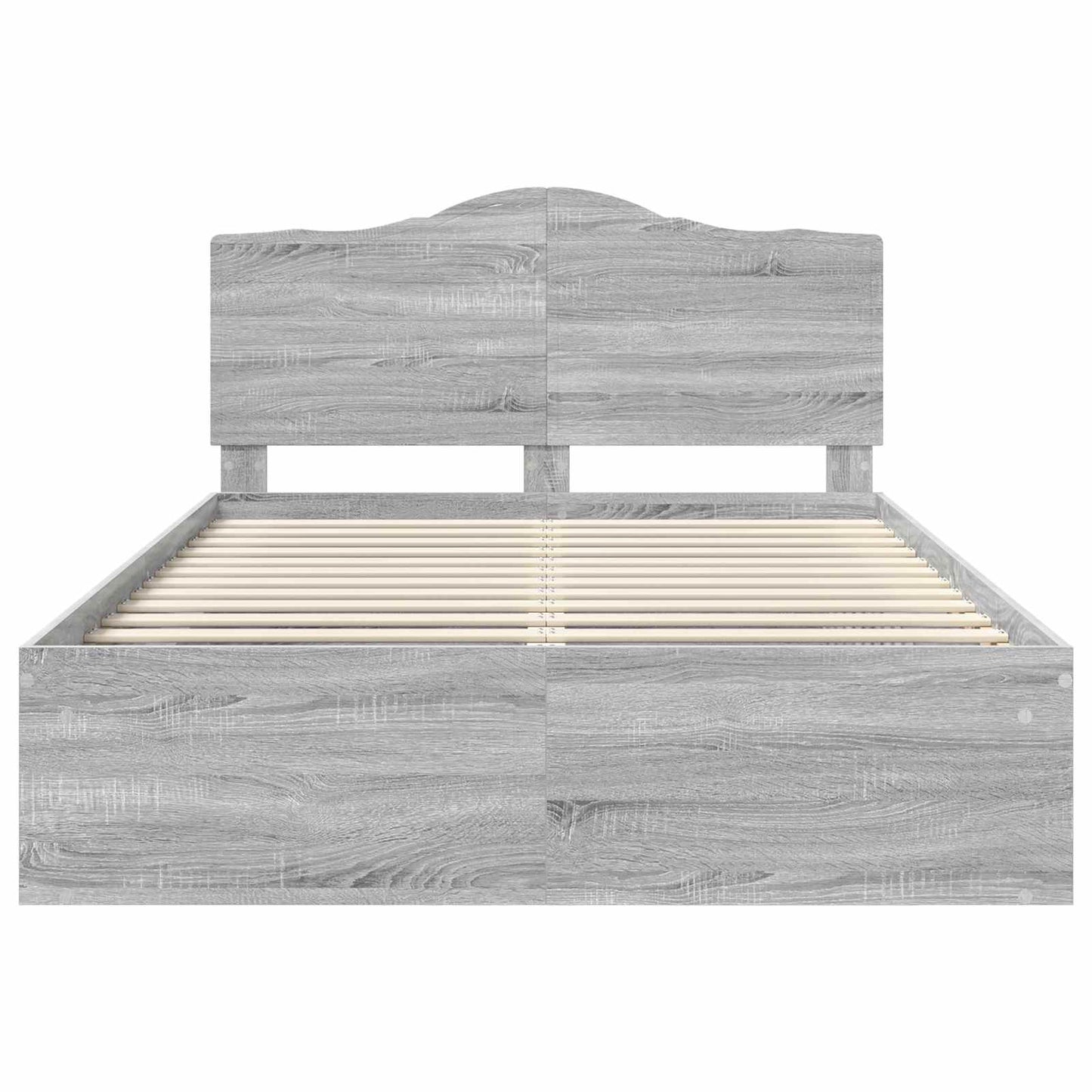 Bed Frame Grey Sonoma 160 x 200 cm Solid Pine Wood
