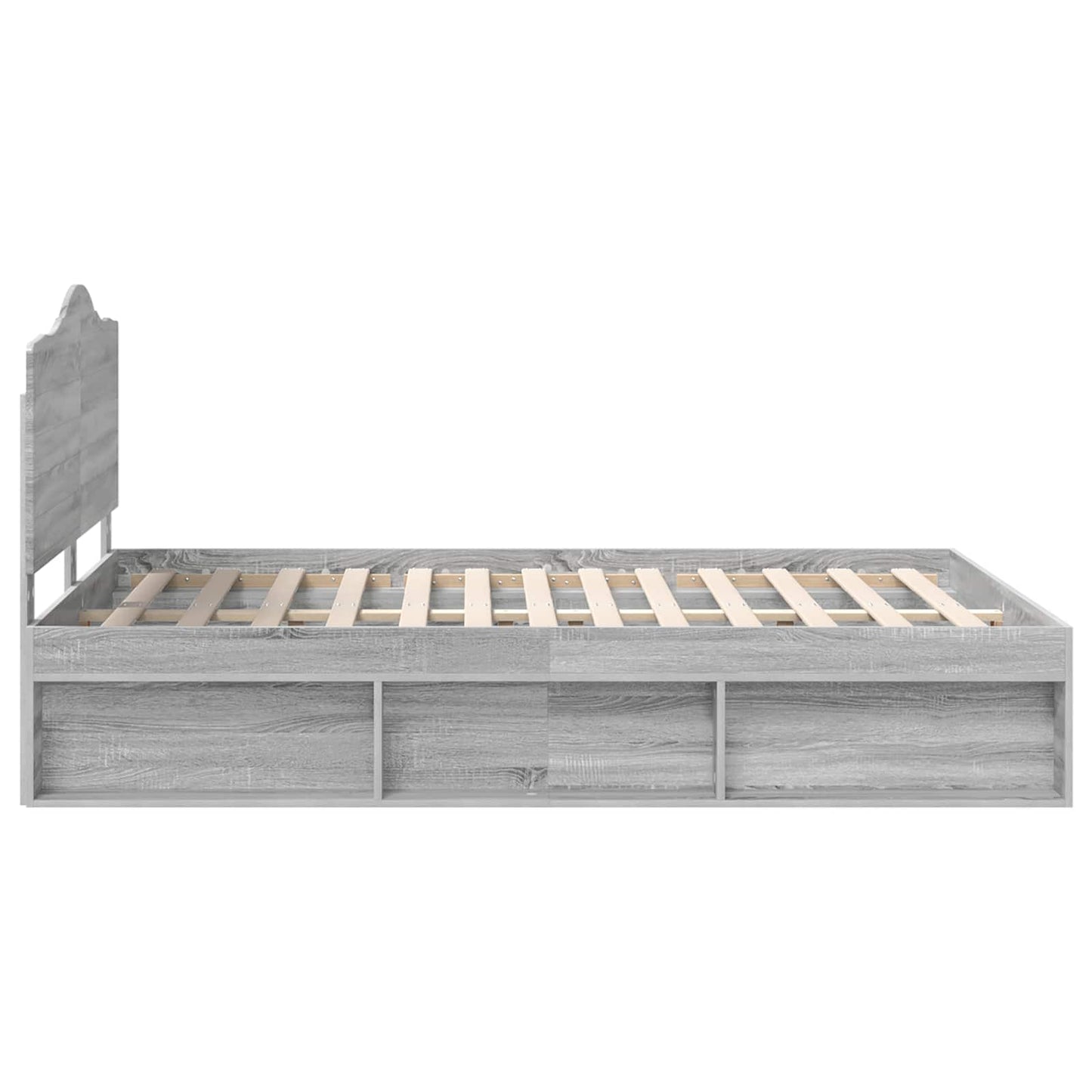 Bed Frame Grey Sonoma 160 x 200 cm Solid Pine Wood