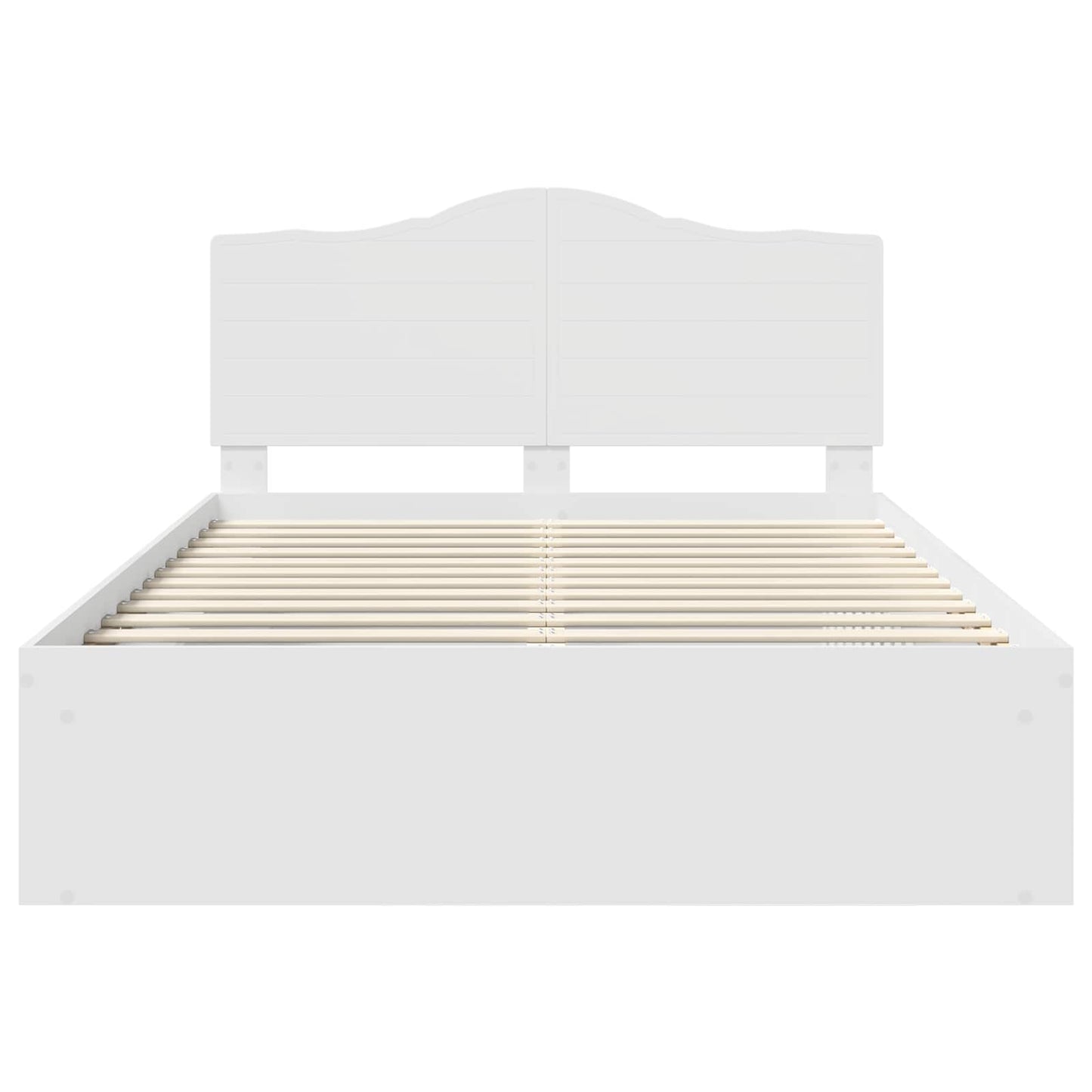 Bed Frame with Headboard White 150 x 200 cm Solid Pine Wood