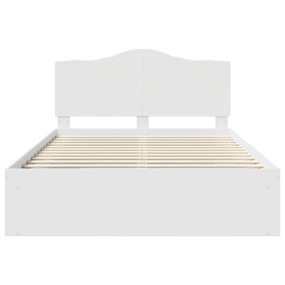 Bed Frame with Headboard White 150 x 200 cm Solid Pine Wood