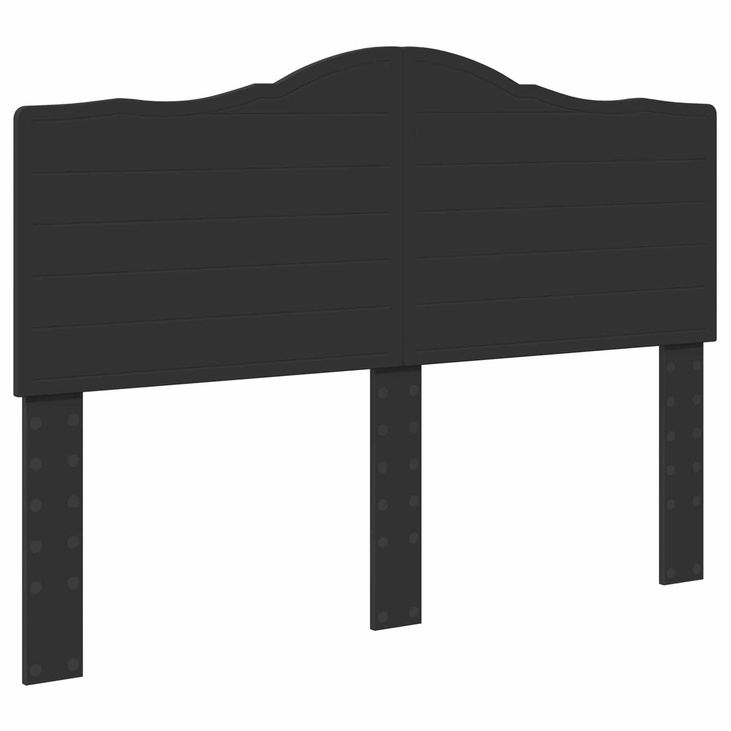 Bed Frame with Headboard Black 150 x 200 cm Solid Pine Wood