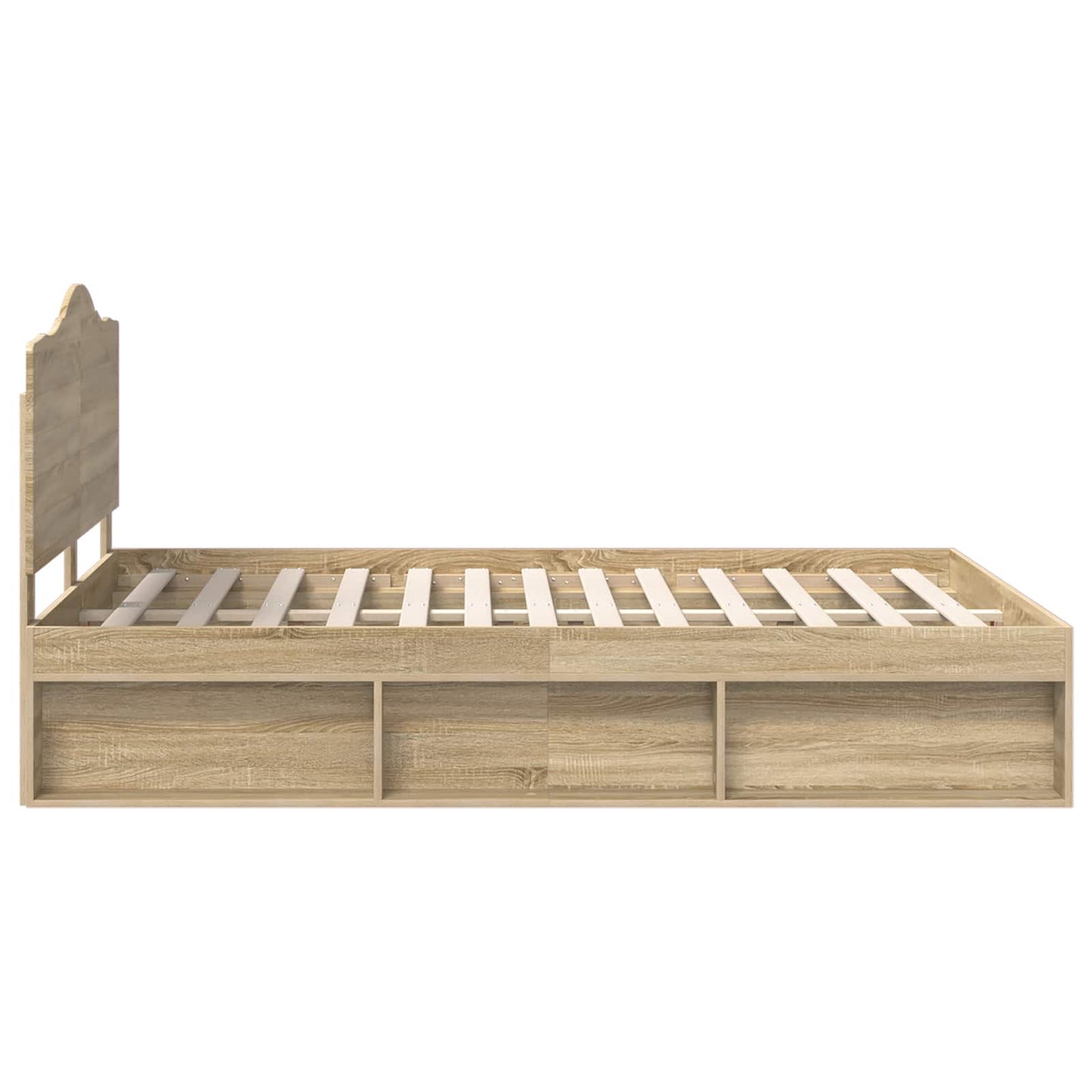 Bed Frame Sonoma Oak 150 x 200 cm Solid Pine Wood