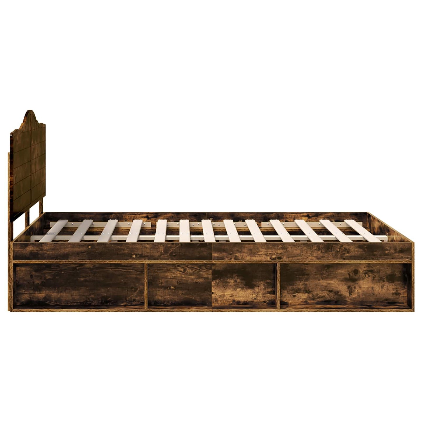 Bed Frame Smoked Oak 150 x 200 cm Solid Pine Wood