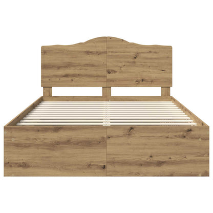 Bed Frame Artisian Oak 150 x 200 cm Solid Pine Wood