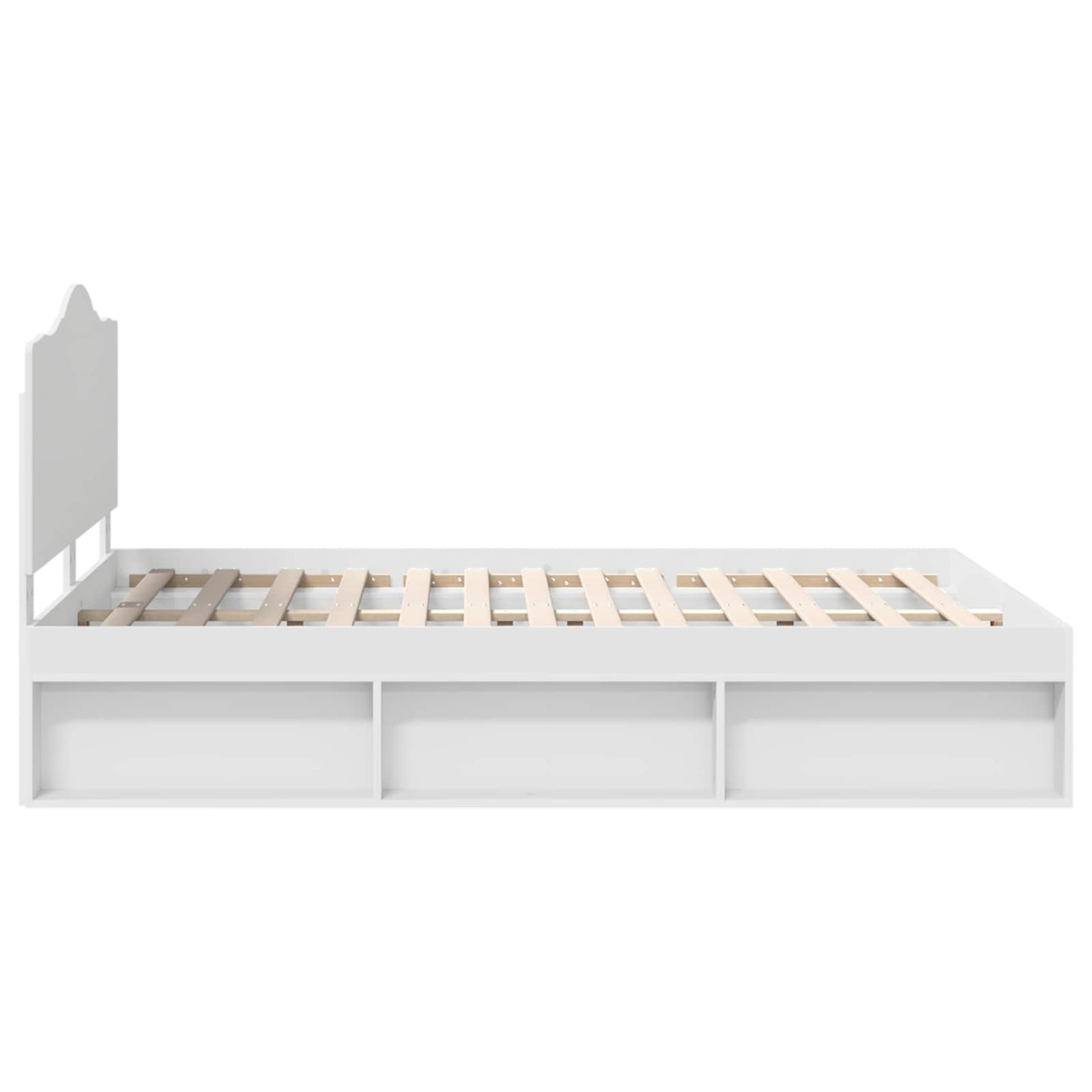 Bed Frame with Headboard White 140 x 200 cm Solid Pine Wood