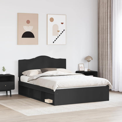 Bed Frame with Headboard Black 140 x 200 cm Solid Pine Wood