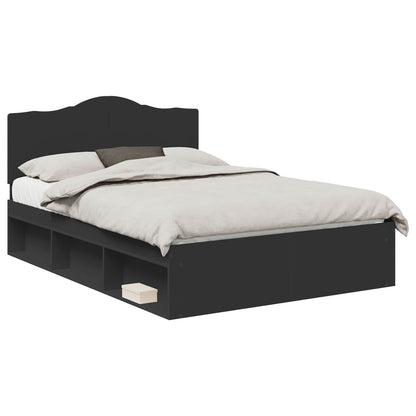 Bed Frame with Headboard Black 140 x 200 cm Solid Pine Wood