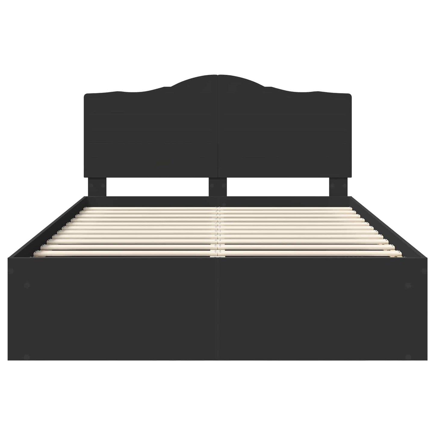Bed Frame with Headboard Black 140 x 200 cm Solid Pine Wood