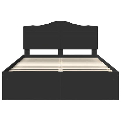 Bed Frame with Headboard Black 140 x 200 cm Solid Pine Wood