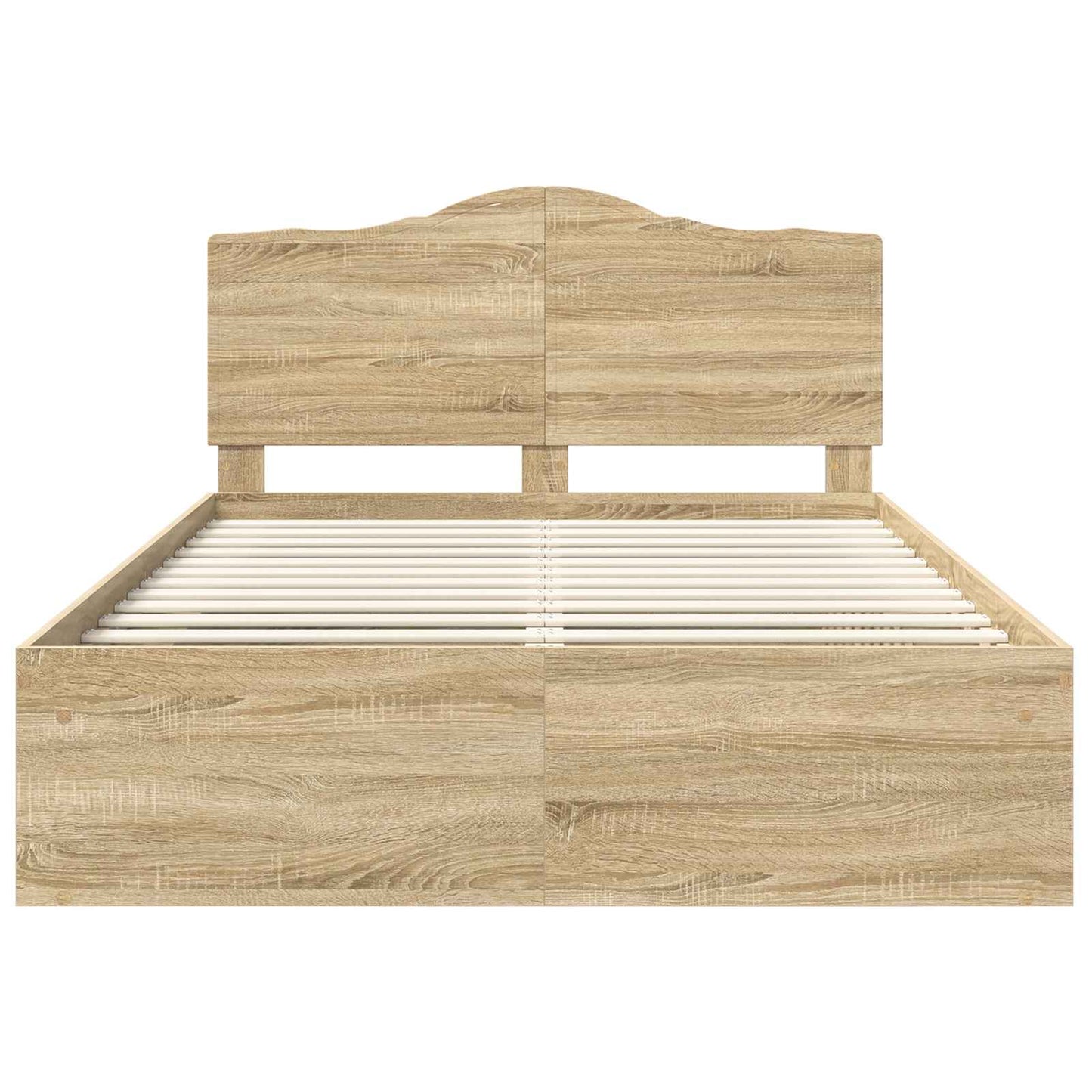 Bed Frame with Headboard Sonoma 140 x 200 cm Solid Pine Wood