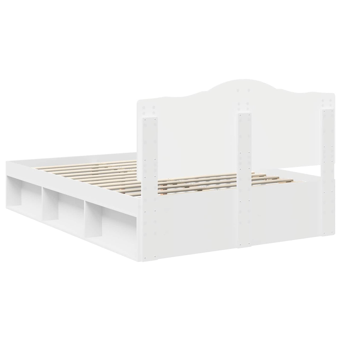 Bed Frame with Headboard White 140 x 190 cm Solid Pine Wood