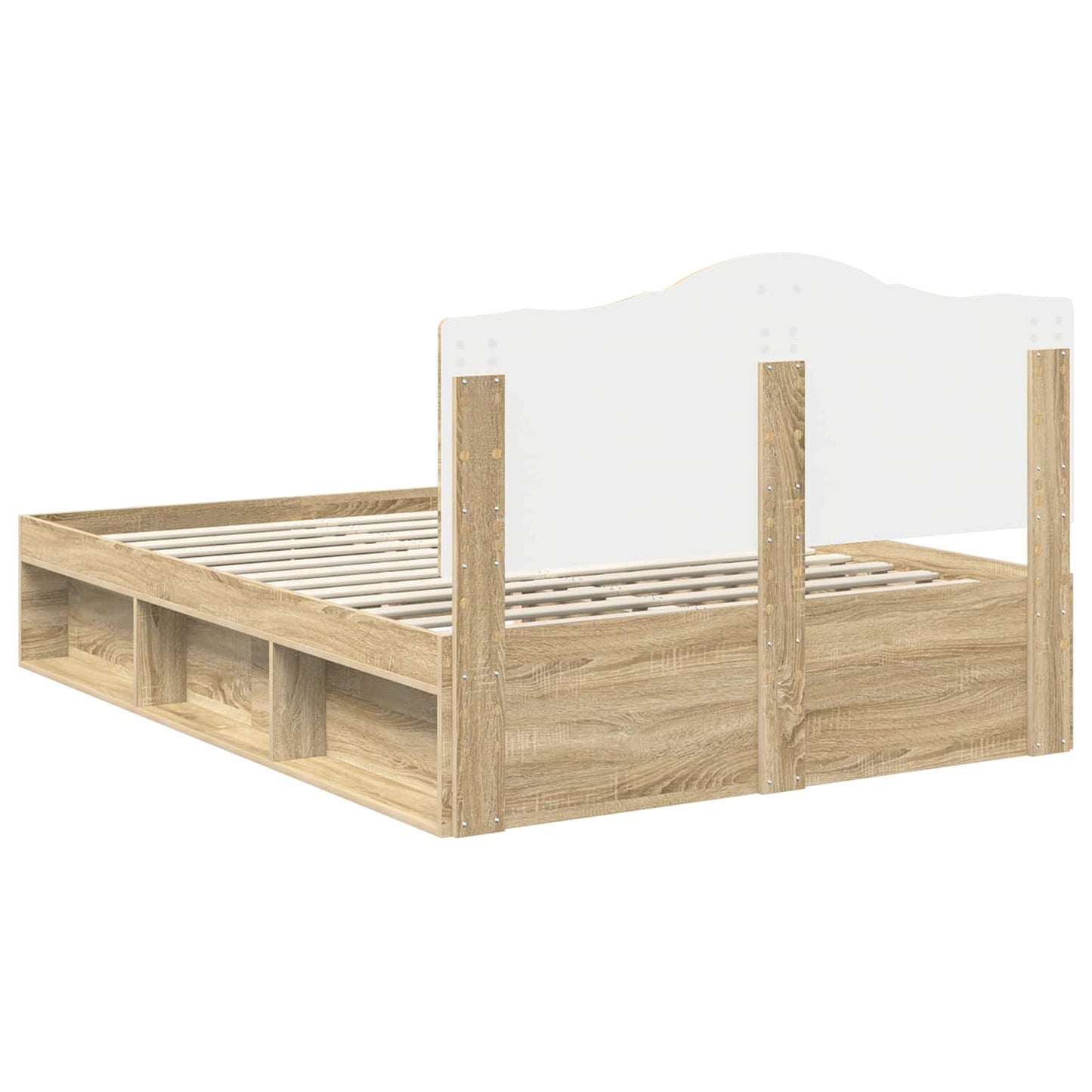 Bed Frame with Headboard Sonoma 140 x 190 cm Solid Pine Wood