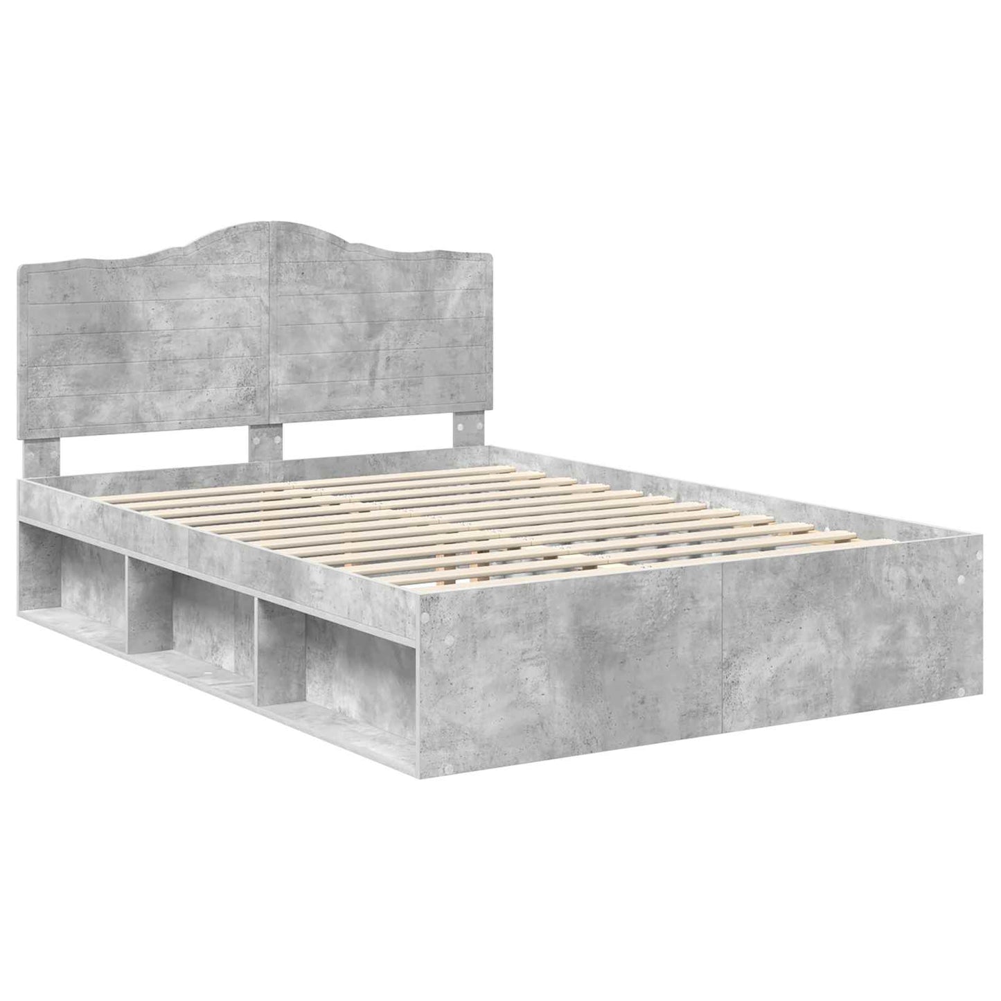 Bed Frame with Headboard Concerte 140 x 190 cm Solid Pine Wood