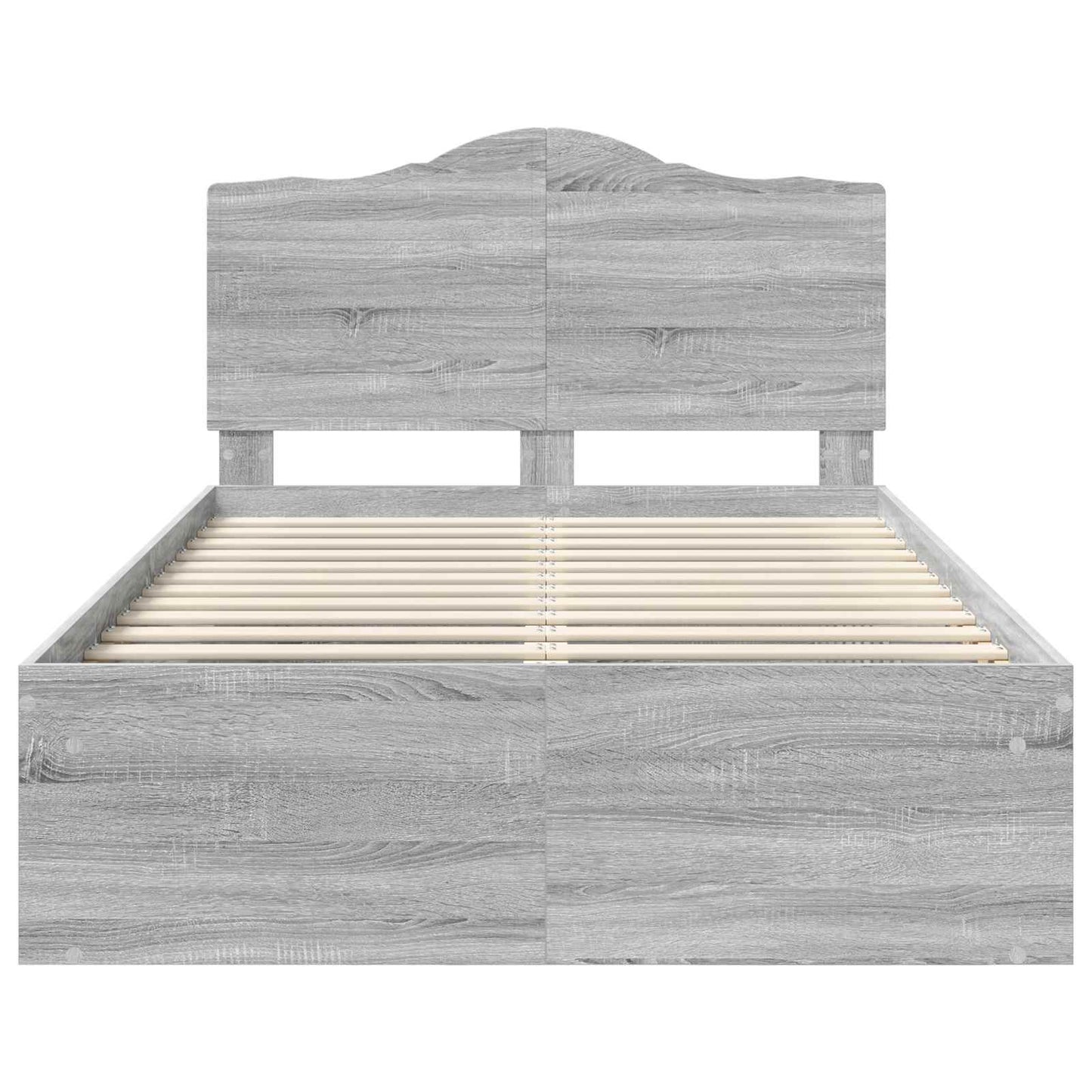 Bed Frame Grey Sonoma 135 x 190 cm Solid Pine Wood