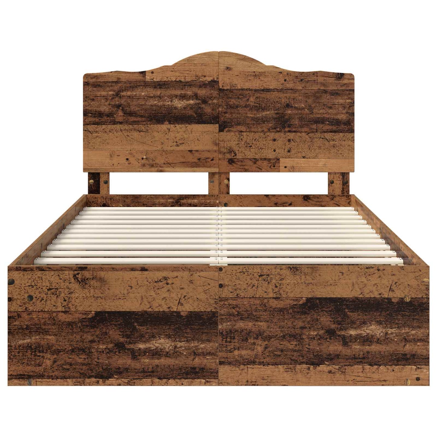 Bed Frame with Headboard Old Wood 135 x 190 cm Solid Pine Wood